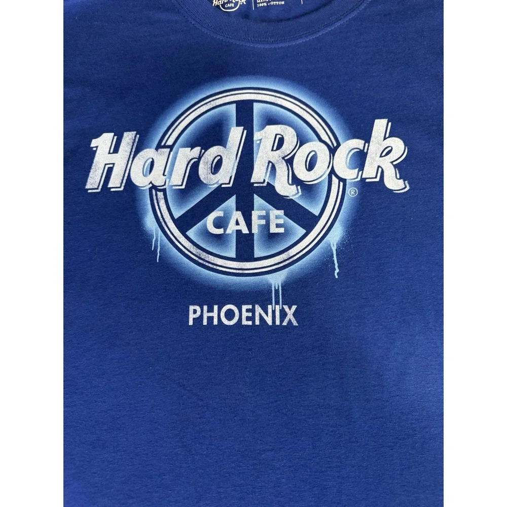 Hard Rock Café Phoenix Blue T-Shirt XXL 100% Cotton Made in Honduras